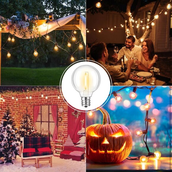 36 Pack G40 LED Replacement Bulbs  Shatterproof 1 Watt E12 LED Bulb for Outdoor - Picture 5 of 6